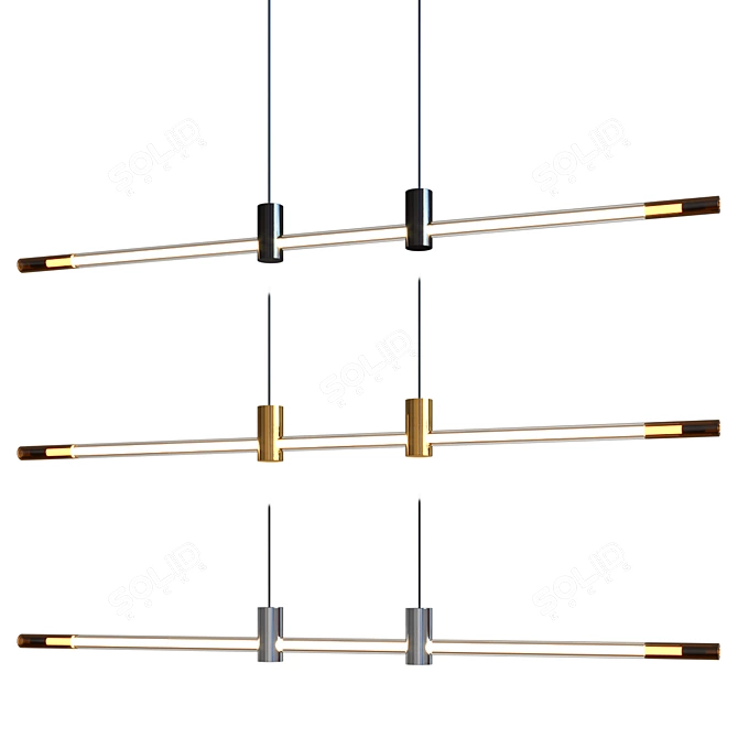 Borosilicate Glass Pendant Lamp 3D model image 1