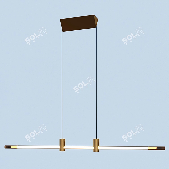 Borosilicate Glass Pendant Lamp 3D model image 2