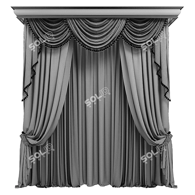 Decorative Window Curtains Set 3D model image 2