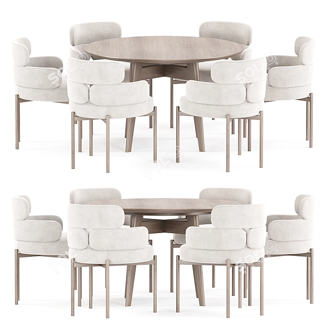 Modern Dining Set Ensemble Synergy 3D model image 1