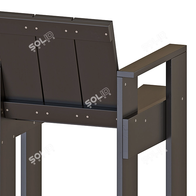 Modern Dining Set with Crate Chairs 3D model image 5