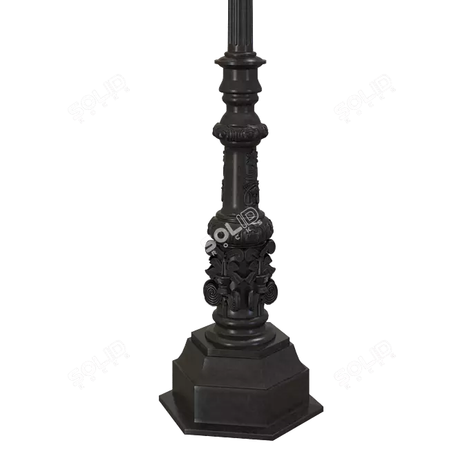 Three-Horn Park Lamp 3D model image 4