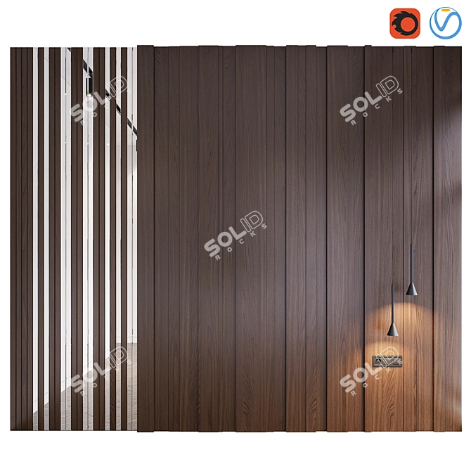 Artistic Wall Panel Decor 3D model image 1