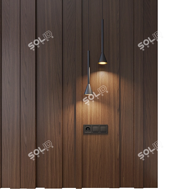 Artistic Wall Panel Decor 3D model image 2