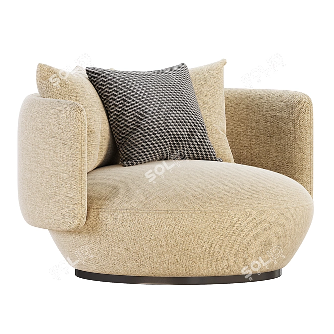 BAIXA Swivel Fabric Armchair 3D model image 3