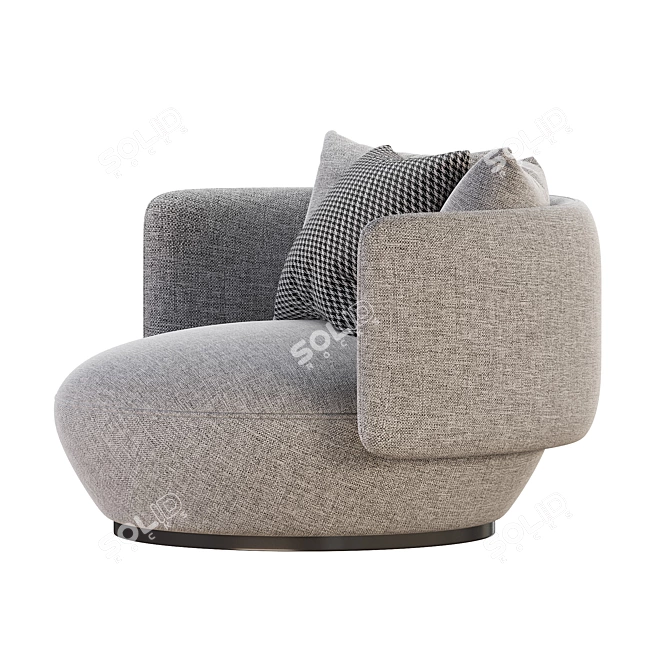 BAIXA Swivel Fabric Armchair 3D model image 5