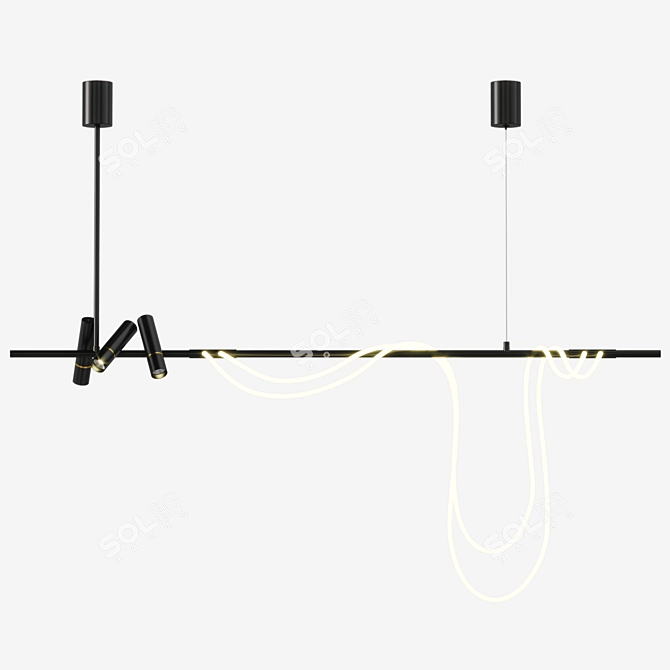 Contemporary Tracer Chandelier 3D Model 3D model image 1