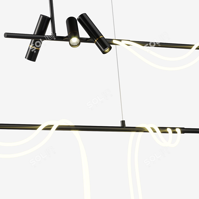 Contemporary Tracer Chandelier 3D Model 3D model image 2