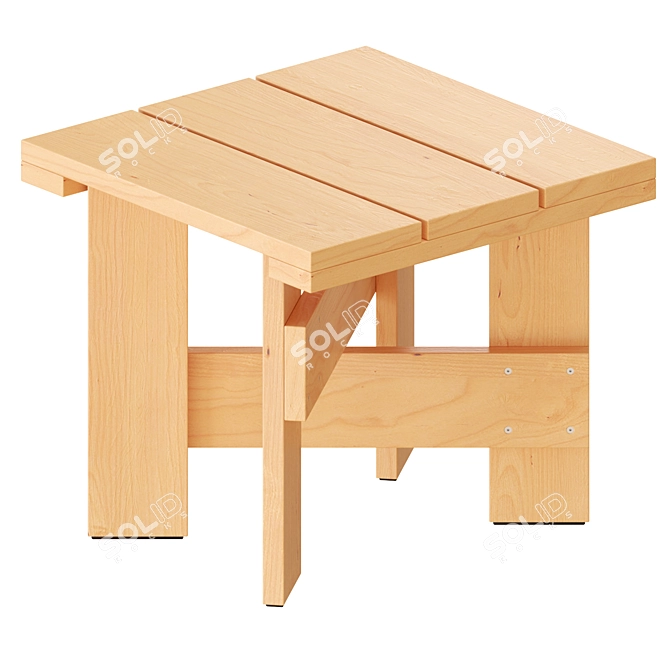 Modern Crate Style Side Tables 3D model image 3