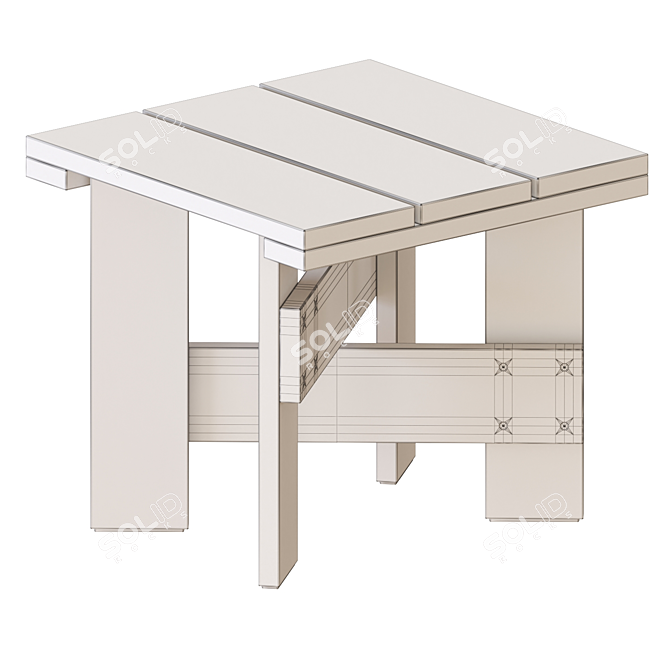 Modern Crate Style Side Tables 3D model image 6