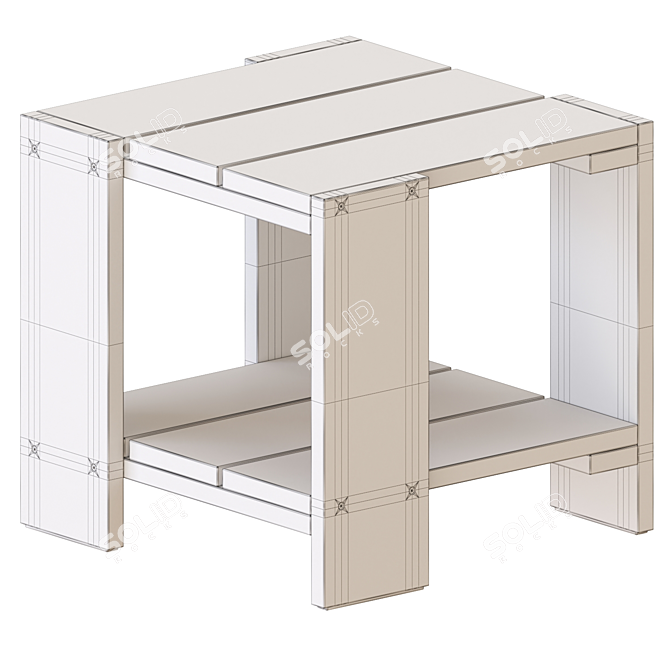 Modern Crate Style Side Tables 3D model image 7