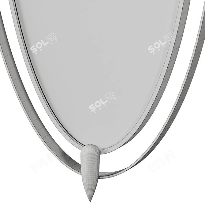 Modern Oval Iron Frame Mirror 3D model image 5