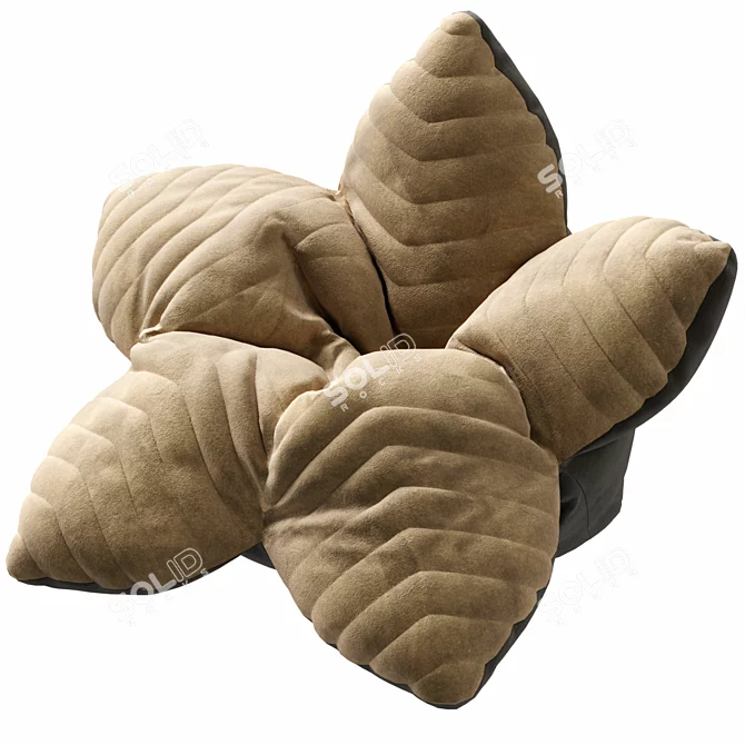 Customizable Velvet Flower Beanbag 3D model image 5
