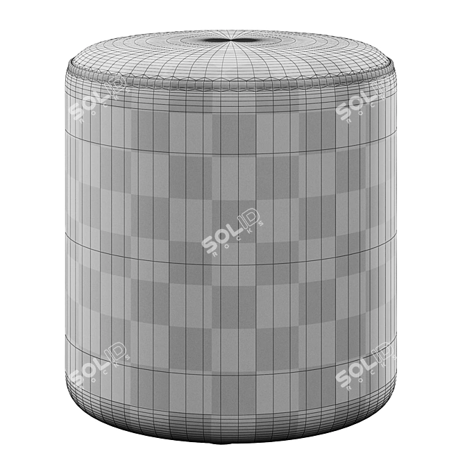 Cilo Ivory Boucle Ottoman 3D model image 3