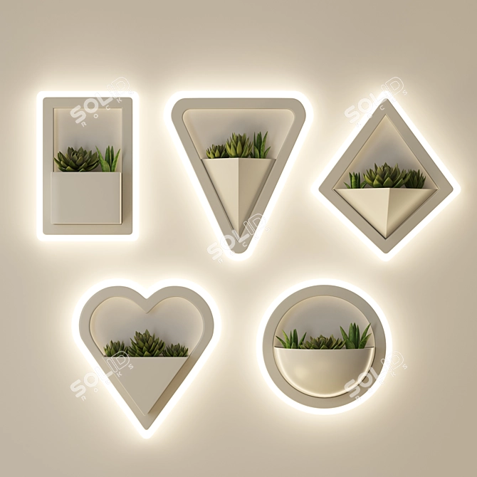 Modern LED Wall Lamps Set 3D model image 3