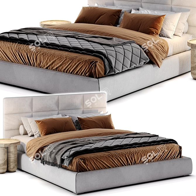 Elegant Modena Bed 3D Model 3D model image 1