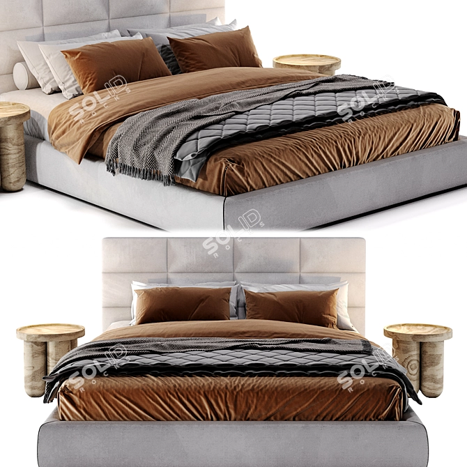 Elegant Modena Bed 3D Model 3D model image 2