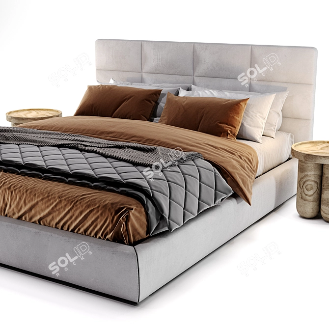 Elegant Modena Bed 3D Model 3D model image 3