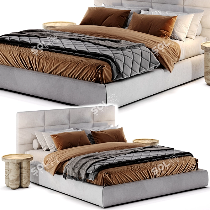 Elegant Modena Bed 3D Model 3D model image 5