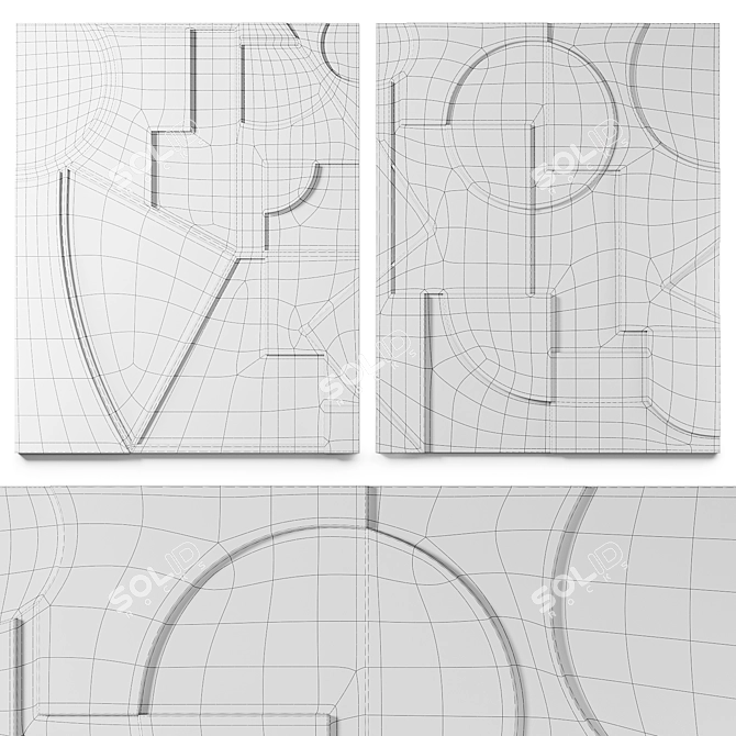 Smooth Racco Wall Art 3D model image 4