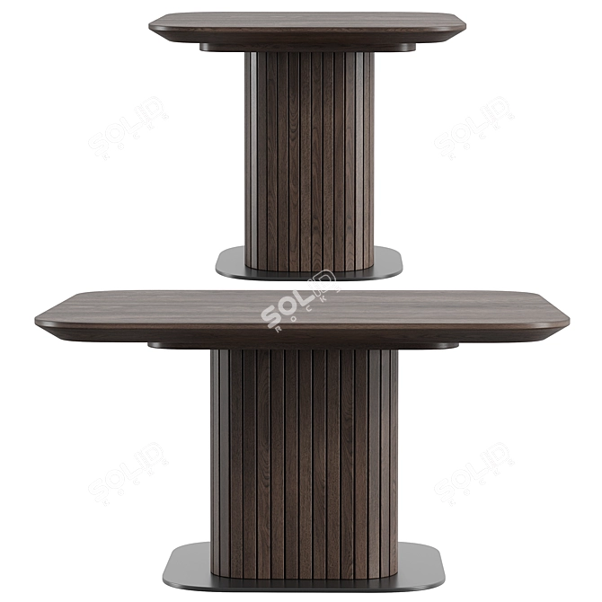 Modern Oak Coffee Tables Set 3D model image 2