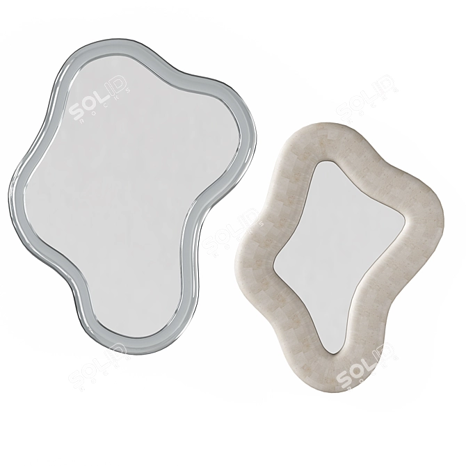 Elegant Gold Roky Paradis Mirror 3D model image 2