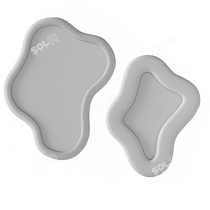 Elegant Gold Roky Paradis Mirror 3D model image 3