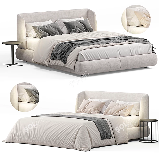 Modern Tranquil Virgin Bed Design 3D model image 1