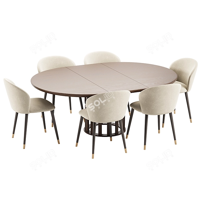 Sleek Dining Set: Elegantly Styled 3D model image 2