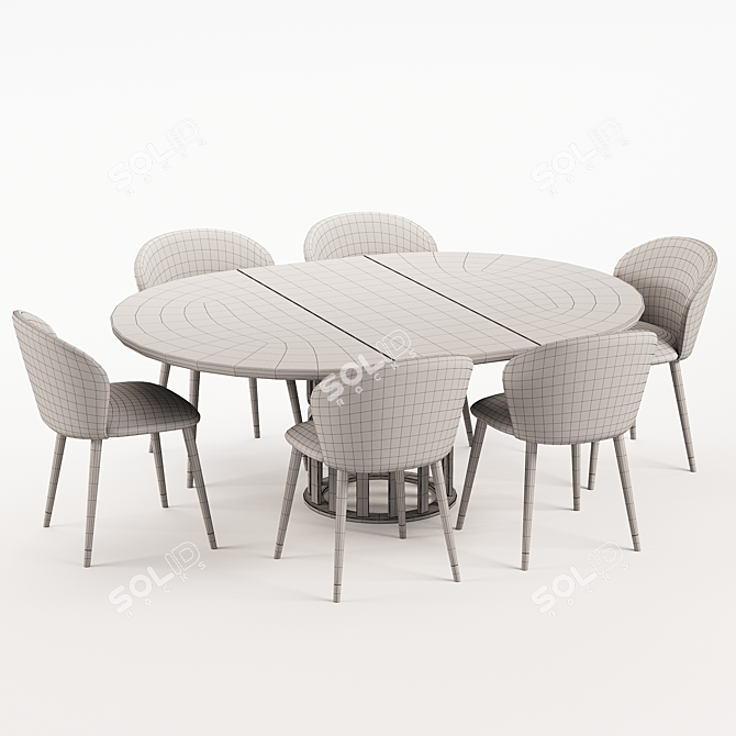 Sleek Dining Set: Elegantly Styled 3D model image 3