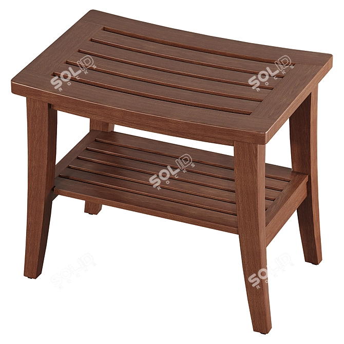Rectangular Stool Preston - Walnut 3D model image 2