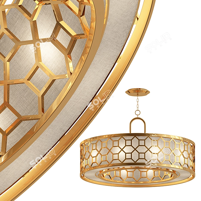 Elegant Allegretto Drum Chandelier 3D model image 2