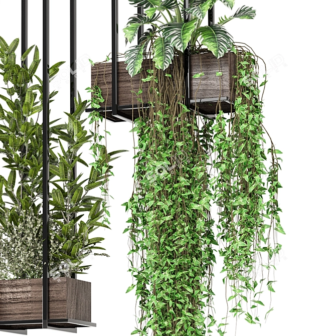 Metal Box Hanging Plants Set 3D model image 2