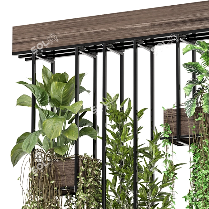 Metal Box Hanging Plants Set 3D model image 3