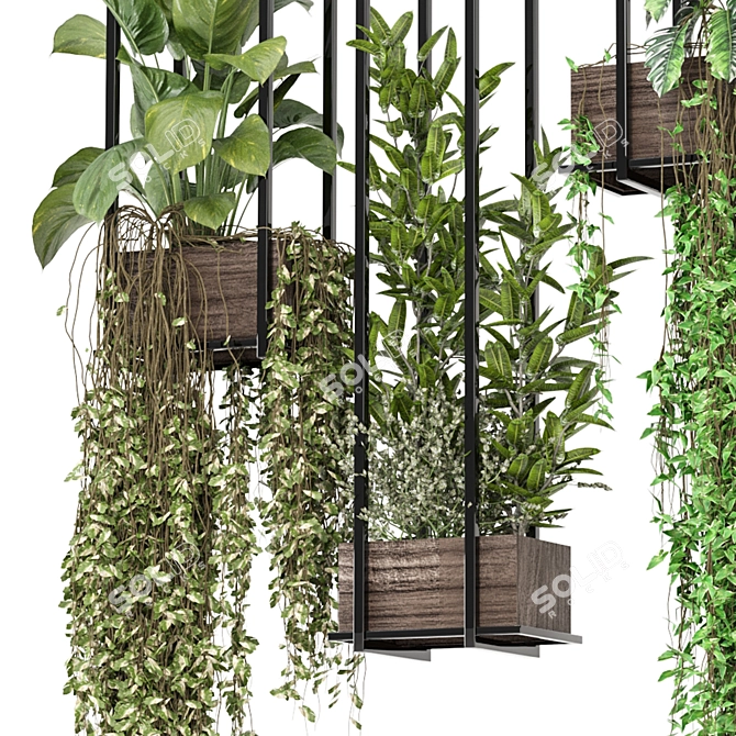 Metal Box Hanging Plants Set 3D model image 4