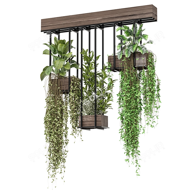 Metal Box Hanging Plants Set 3D model image 5