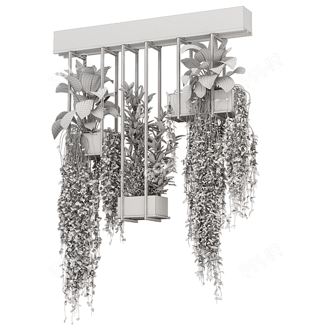 Metal Box Hanging Plants Set 3D model image 6