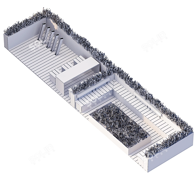 Urban Parklet with Bike Parking 3D model image 6