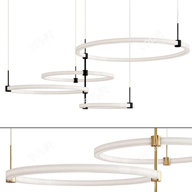 Elegant BRUNI Chandelier by Kuzco 3D model image 1