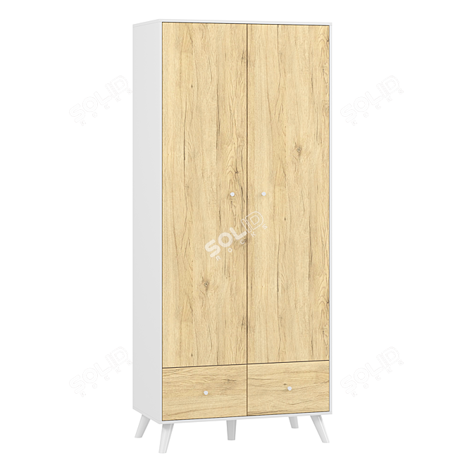 "Salvador 2 Wardrobe: Elegant Wooden Design 3D model image 1