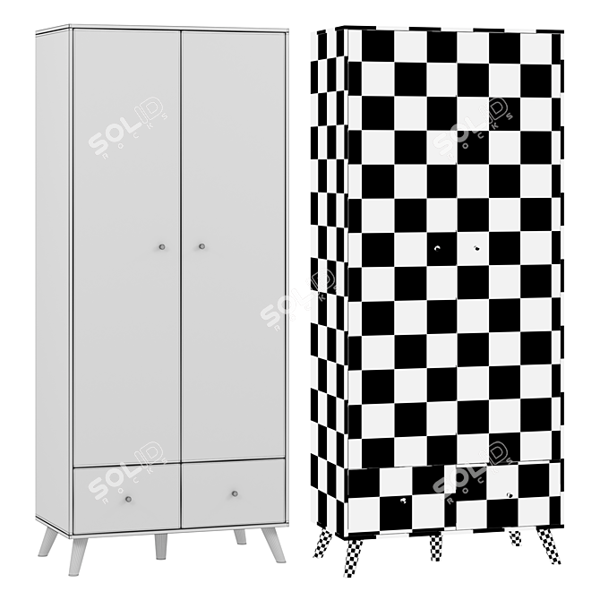 "Salvador 2 Wardrobe: Elegant Wooden Design 3D model image 2