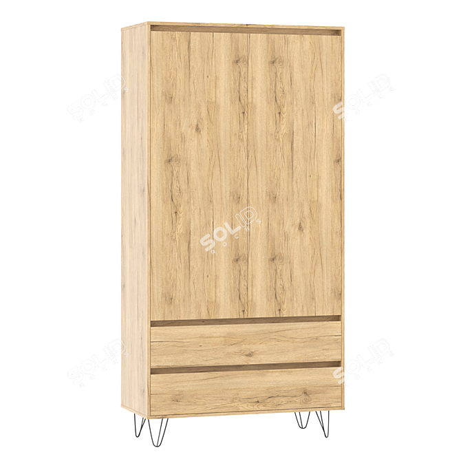 Elegant Rialto 2 Wardrobe Cabinet 3D model image 1