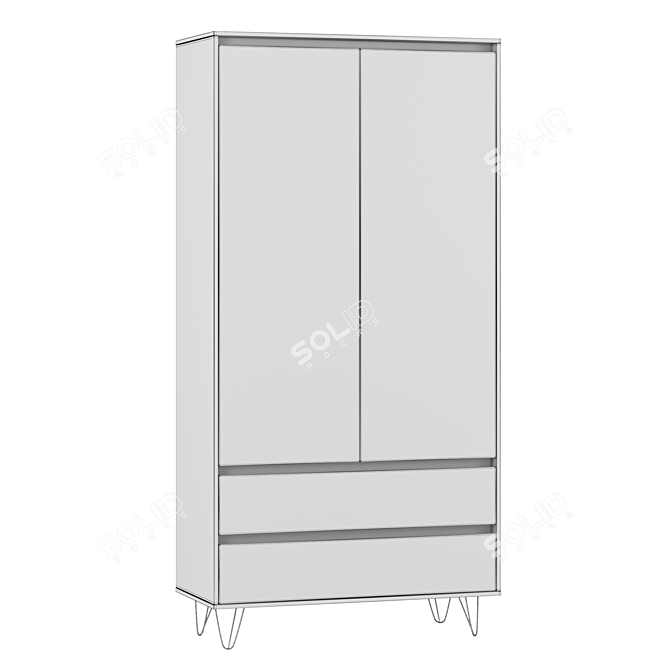 Elegant Rialto 2 Wardrobe Cabinet 3D model image 2