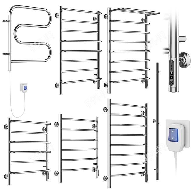 Terminus 4 Towel Warmer Set 3D model image 1