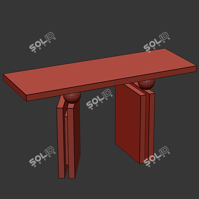 Contemporary Marble Brass Console Table 3D model image 2