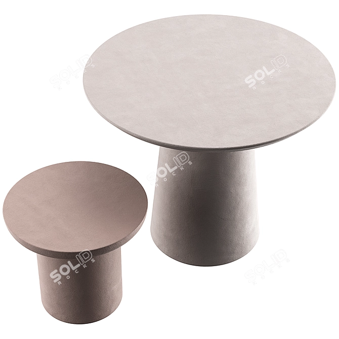 Modern Cement Outdoor Table 90cm 3D model image 2