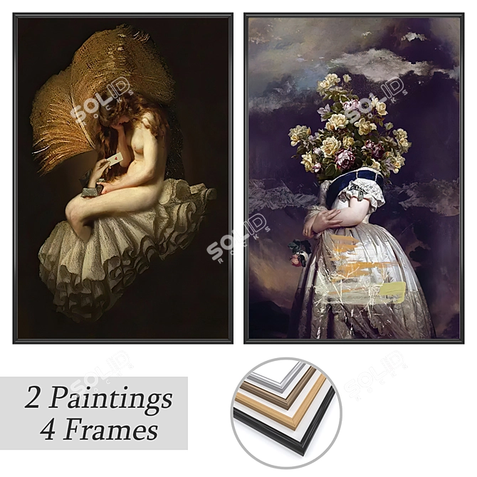 Artwork Set with Versatile Frames 3D model image 1