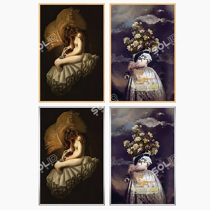 Artwork Set with Versatile Frames 3D model image 3