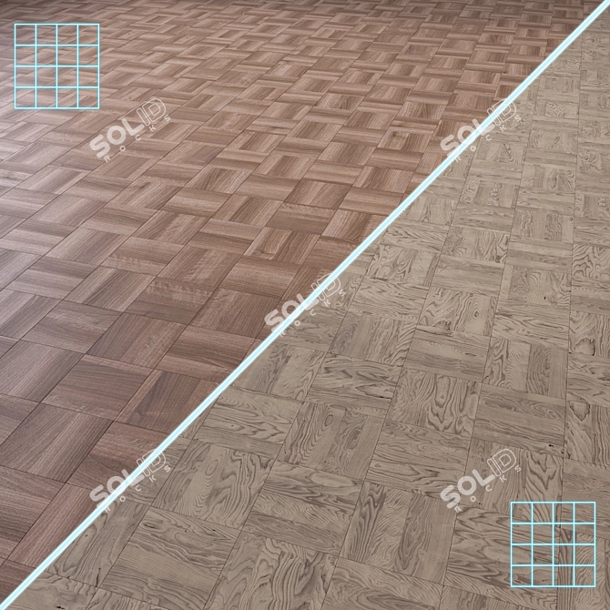 Wooden Floor 3D Model Pack 3D model image 1