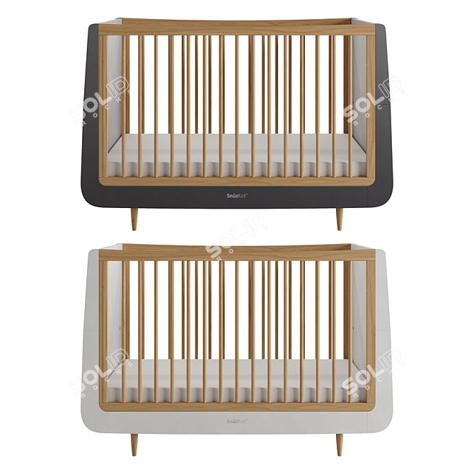 SnuzKot Skandi Cot Bed: Slate 3D model image 4